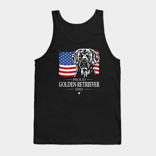 Golden Retriever Dad American Flag patriotic dog Tank Top by wilsigns